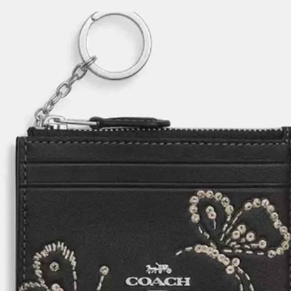 Coach Black Card Holder with Crystal silver Butterflies - Picture 4 of 9